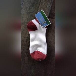 Stylish White and Red Athletic Golf Socks